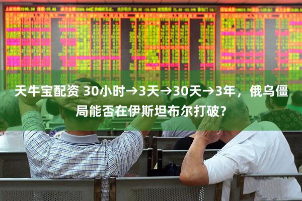 天牛宝配资 30小时→3天→30天→3年，俄乌僵局能否在伊斯坦布尔打破？